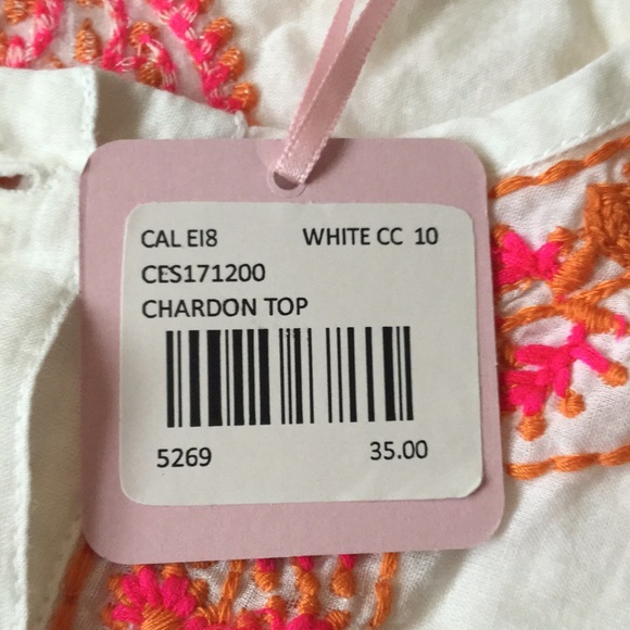 Calypso Girls Cotton voile embroidered top sz10 - Picture 3 of 5